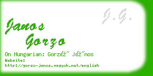 janos gorzo business card